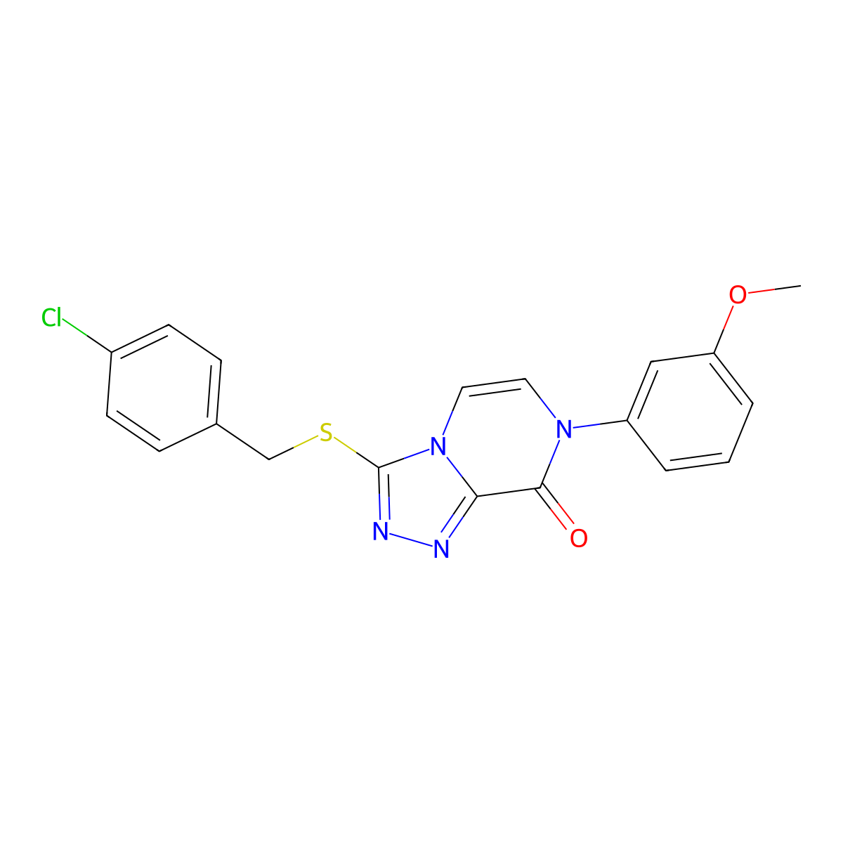 3-[(4-chlorobenzyl)thio]-7-(3-methoxyphenyl)[1,2,4]triazolo[4,3-a]pyrazin-8(7H)-one molecular structure, CAS 1296312-58-7