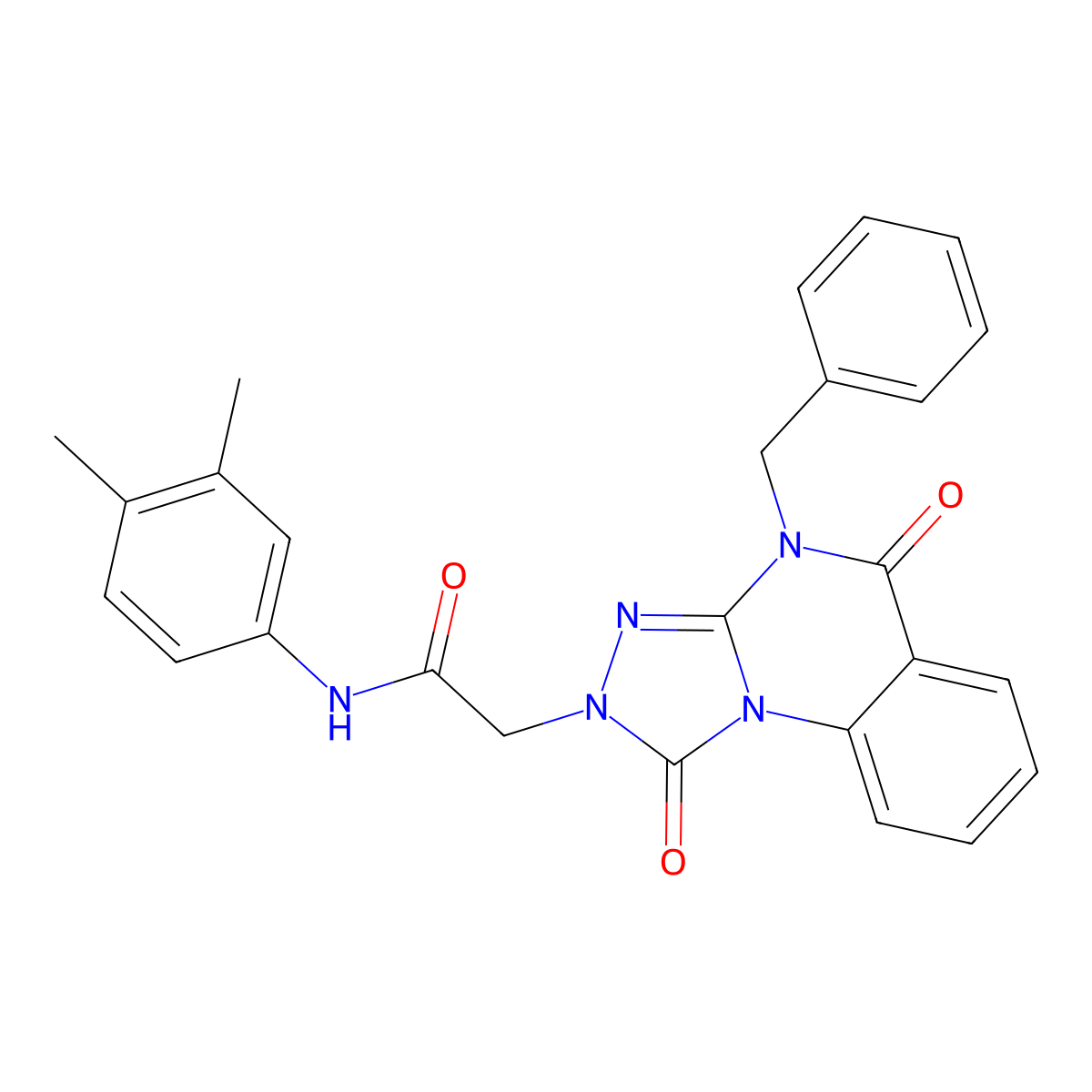 2-(4-benzyl-1,5-dioxo-4,5-dihydro-[1,2,4]triazolo[4,3-a]quinazolin-2(1H)-yl)-N-(3,4-dimethylphenyl)acetamide molecular structure, CAS 1296315-40-6