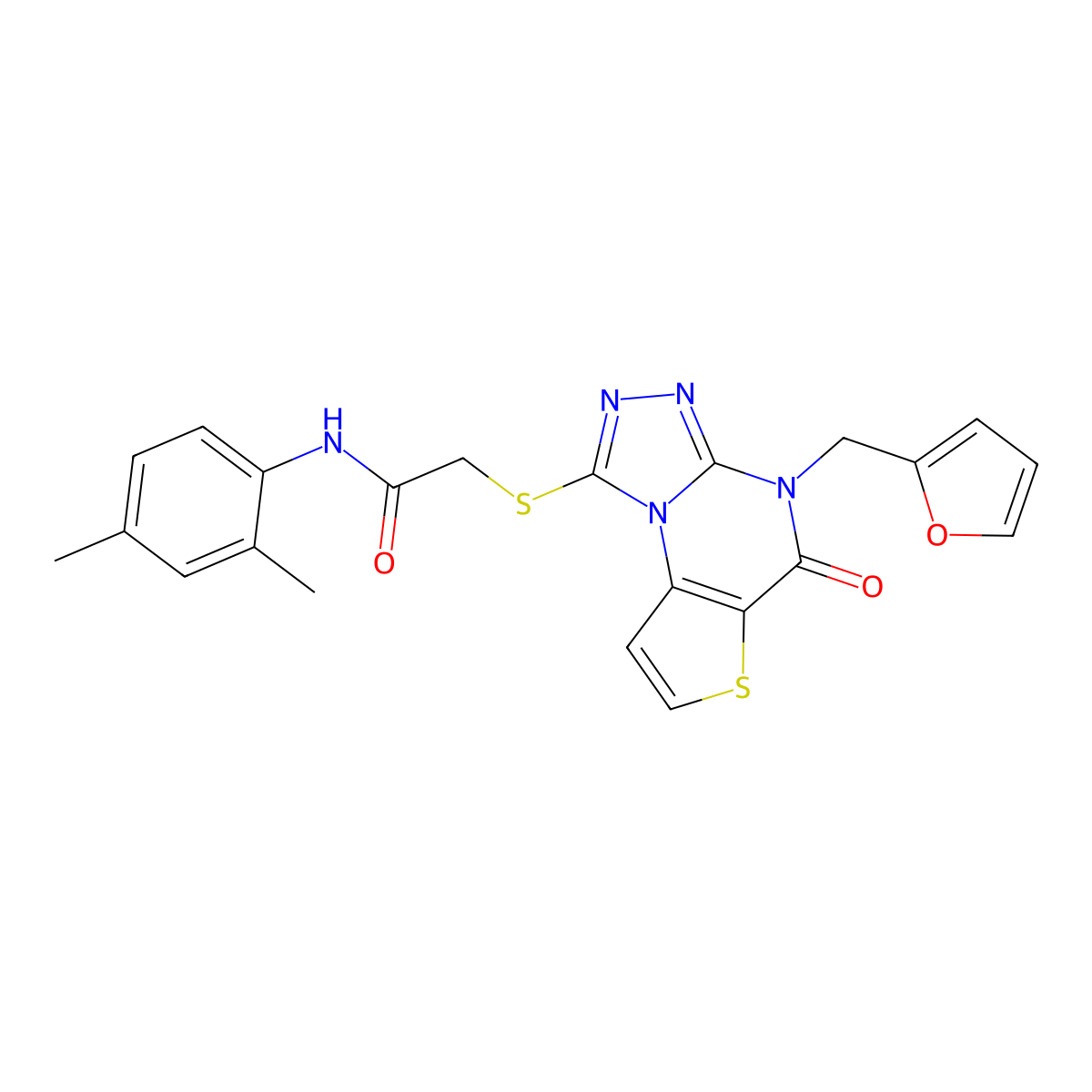 N-(2,4-dimethylphenyl)-2-({8-[(furan-2-yl)methyl]-7-oxo-5-thia-1,8,10,11-tetraazatricyclo[7.3.0.0^{2,6}]dodeca-2(6),3,9,11-tetraen-12-yl}sulfanyl)acetamide molecular structure, CAS 1296317-05-9