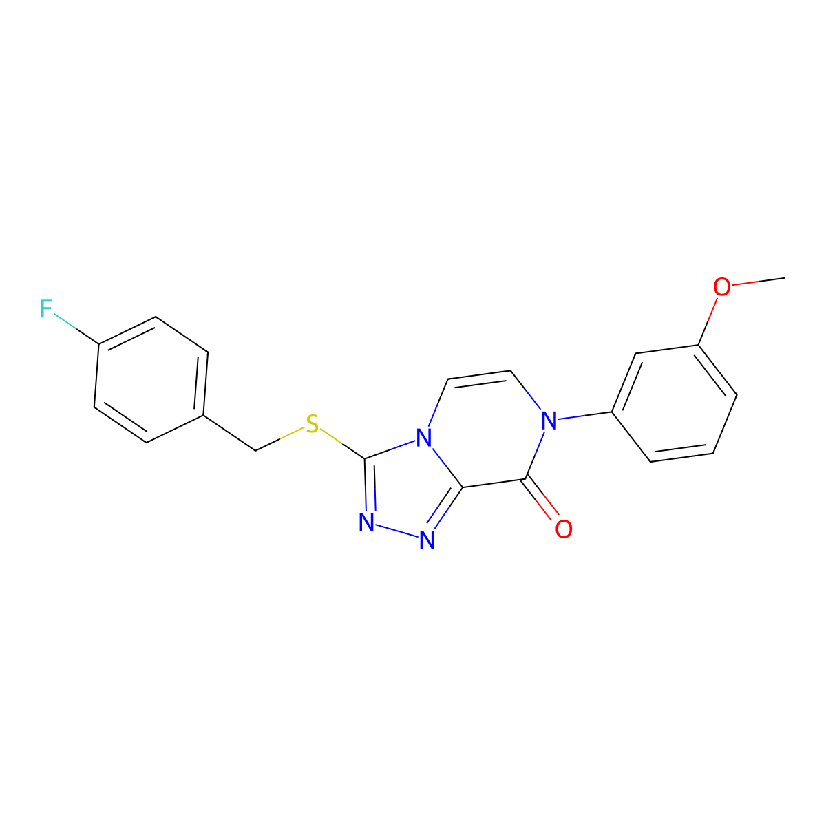 3-[(4-fluorobenzyl)thio]-7-(3-methoxyphenyl)[1,2,4]triazolo[4,3-a]pyrazin-8(7H)-one molecular structure, CAS 1296318-56-3