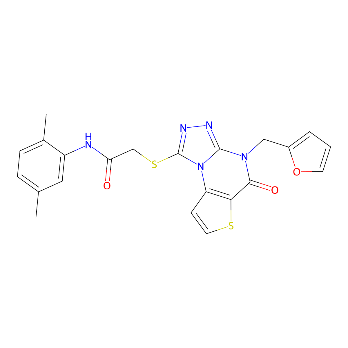 N-(2,5-dimethylphenyl)-2-({8-[(furan-2-yl)methyl]-7-oxo-5-thia-1,8,10,11-tetraazatricyclo[7.3.0.0^{2,6}]dodeca-2(6),3,9,11-tetraen-12-yl}sulfanyl)acetamide molecular structure, CAS 1296323-66-4