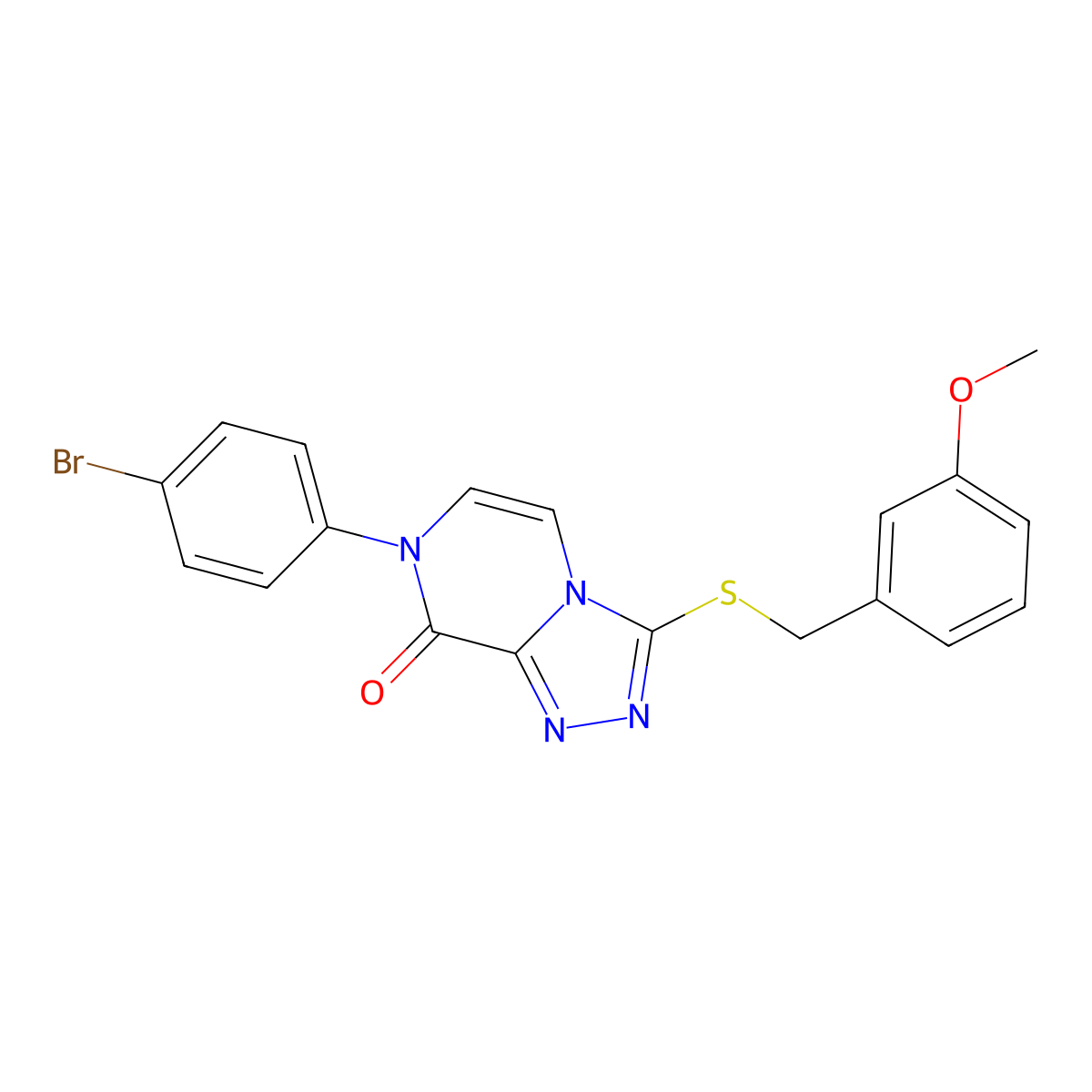 7-(4-bromophenyl)-3-((3-methoxybenzyl)thio)-[1,2,4]triazolo[4,3-a]pyrazin-8(7H)-one molecular structure, CAS 1296324-44-1