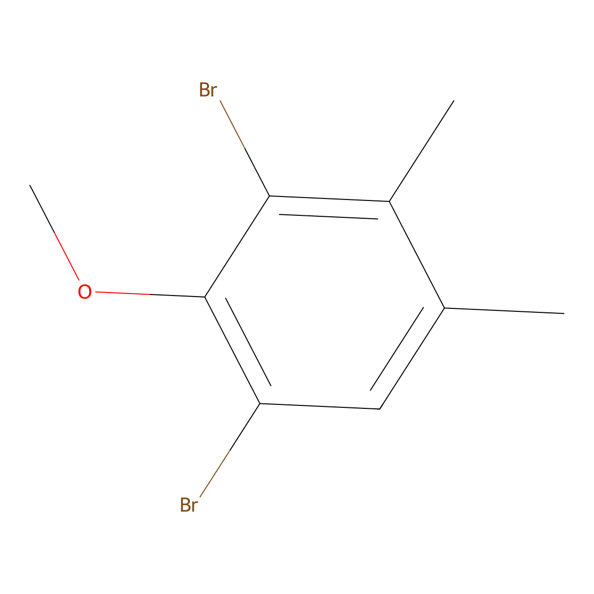 1,3-Dibromo-2-methoxy-4,5-dimethylbenzene molecular structure, CAS 129633-42-7