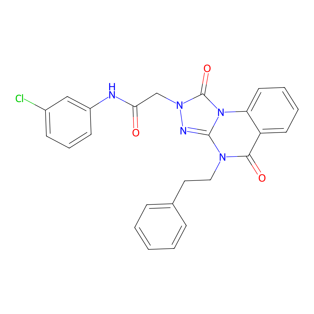 N-(3-chlorophenyl)-2-(1,5-dioxo-4-phenethyl-4,5-dihydro-[1,2,4]triazolo[4,3-a]quinazolin-2(1H)-yl)acetamide molecular structure, CAS 1296333-78-2