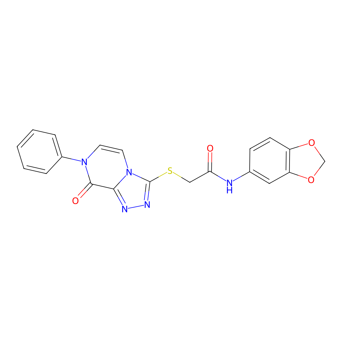 N-(2H-1,3-benzodioxol-5-yl)-2-({8-oxo-7-phenyl-7H,8H-[1,2,4]triazolo[4,3-a]pyrazin-3-yl}sulfanyl)acetamide molecular structure, CAS 1296344-04-1