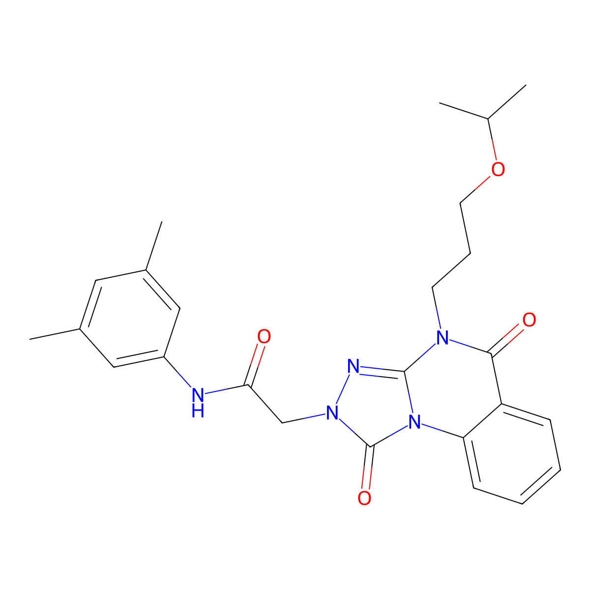 N-(3,5-dimethylphenyl)-2-(4-(3-isopropoxypropyl)-1,5-dioxo-4,5-dihydro-[1,2,4]triazolo[4,3-a]quinazolin-2(1H)-yl)acetamide molecular structure, CAS 1296345-76-0