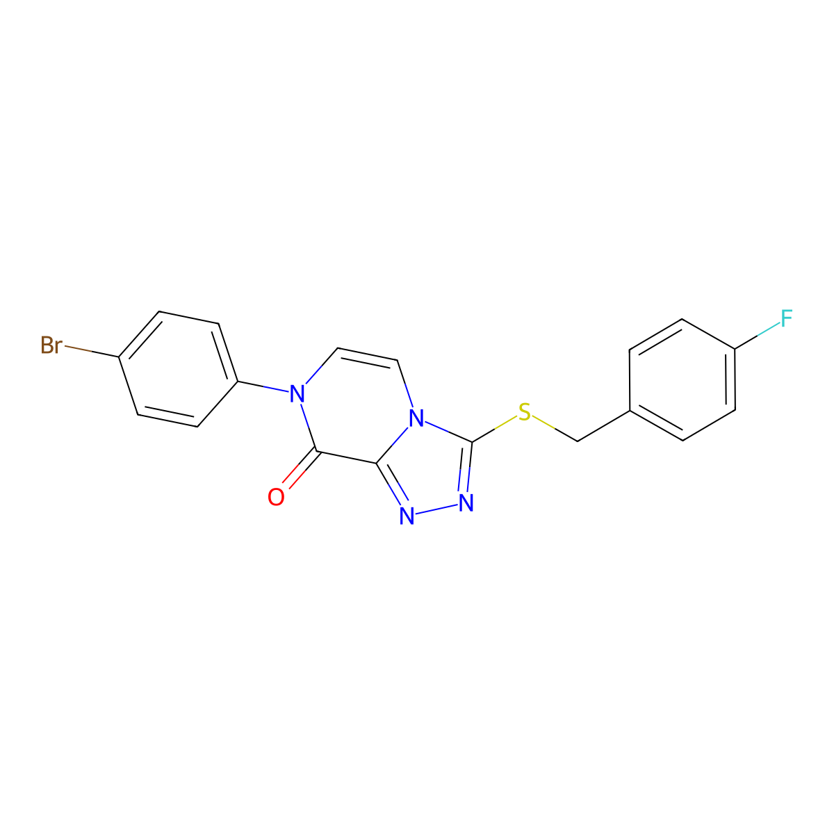 7-(4-bromophenyl)-3-((4-fluorobenzyl)thio)-[1,2,4]triazolo[4,3-a]pyrazin-8(7H)-one molecular structure, CAS 1296346-39-8