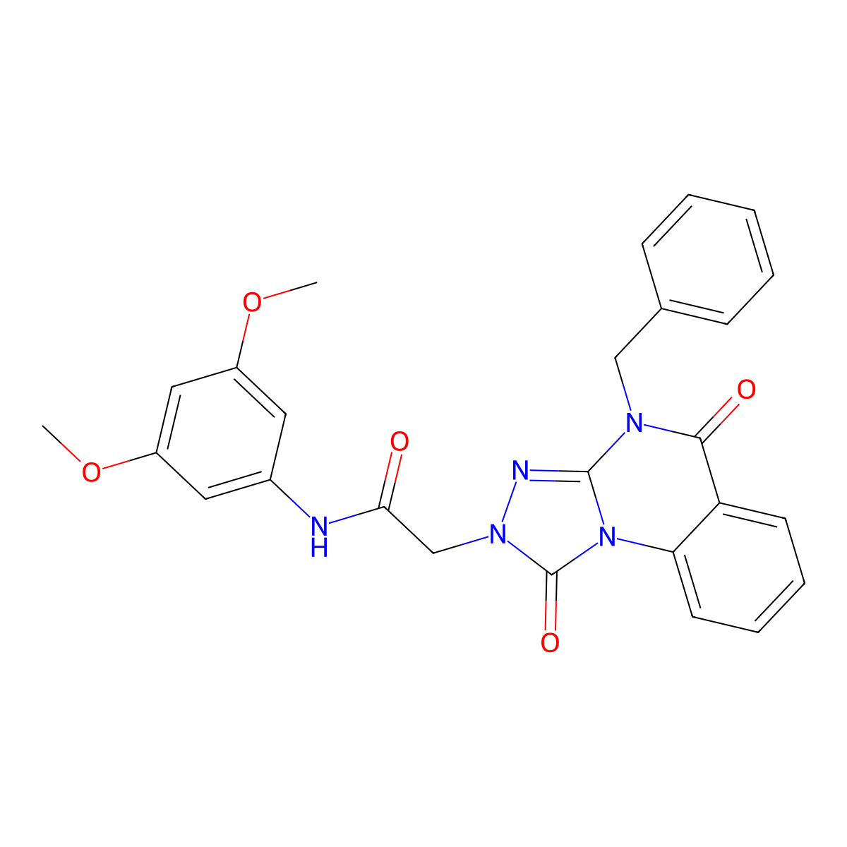 2-(4-benzyl-1,5-dioxo-4,5-dihydro-[1,2,4]triazolo[4,3-a]quinazolin-2(1H)-yl)-N-(3,5-dimethoxyphenyl)acetamide molecular structure, CAS 1296346-62-7