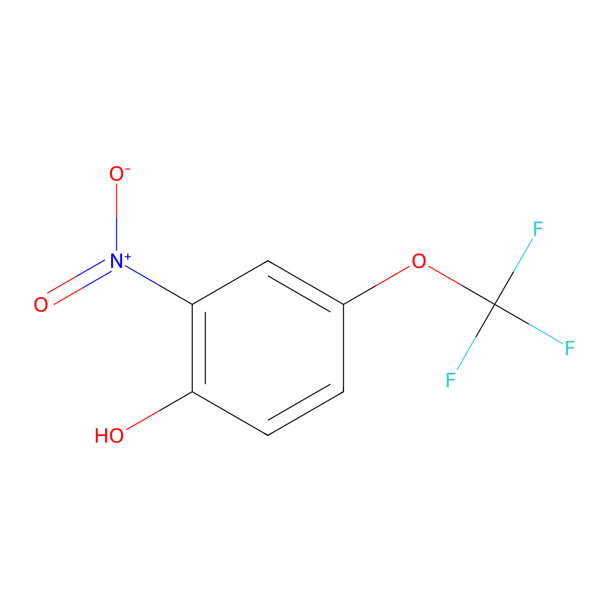 2-Nitro-4-(trifluoromethoxy)phenol molecular structure, CAS 129644-56-0