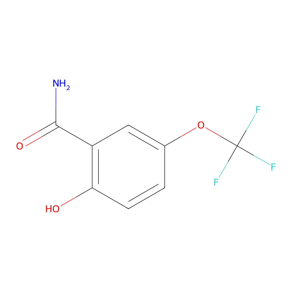 2-Hydroxy-5-(trifluoromethoxy)benzamide molecular structure, CAS 129644-59-3