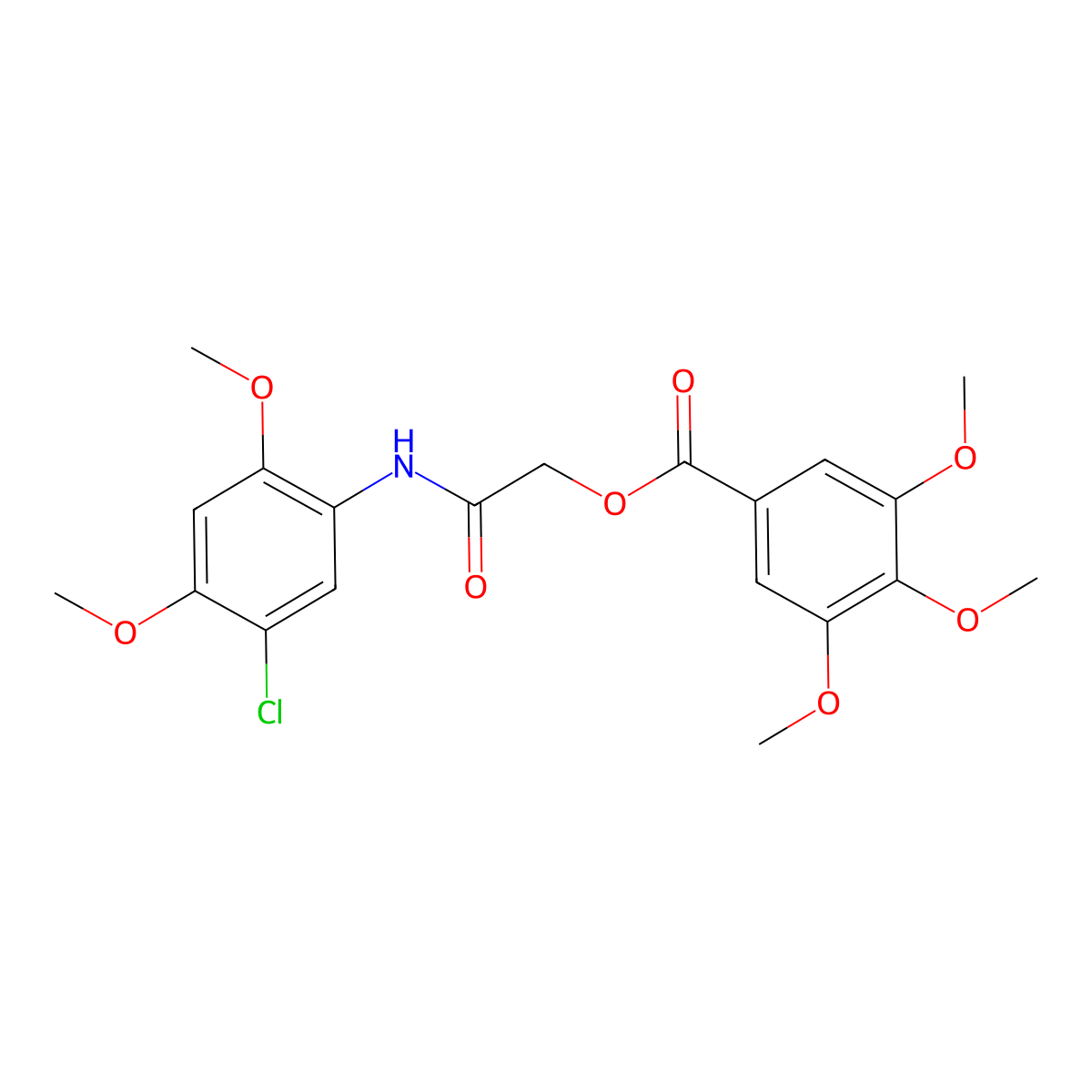 [(5-Chloro-2,4-dimethoxyphenyl)carbamoyl]methyl 3,4,5-trimethoxybenzoate molecular structure, CAS 1296472-89-3