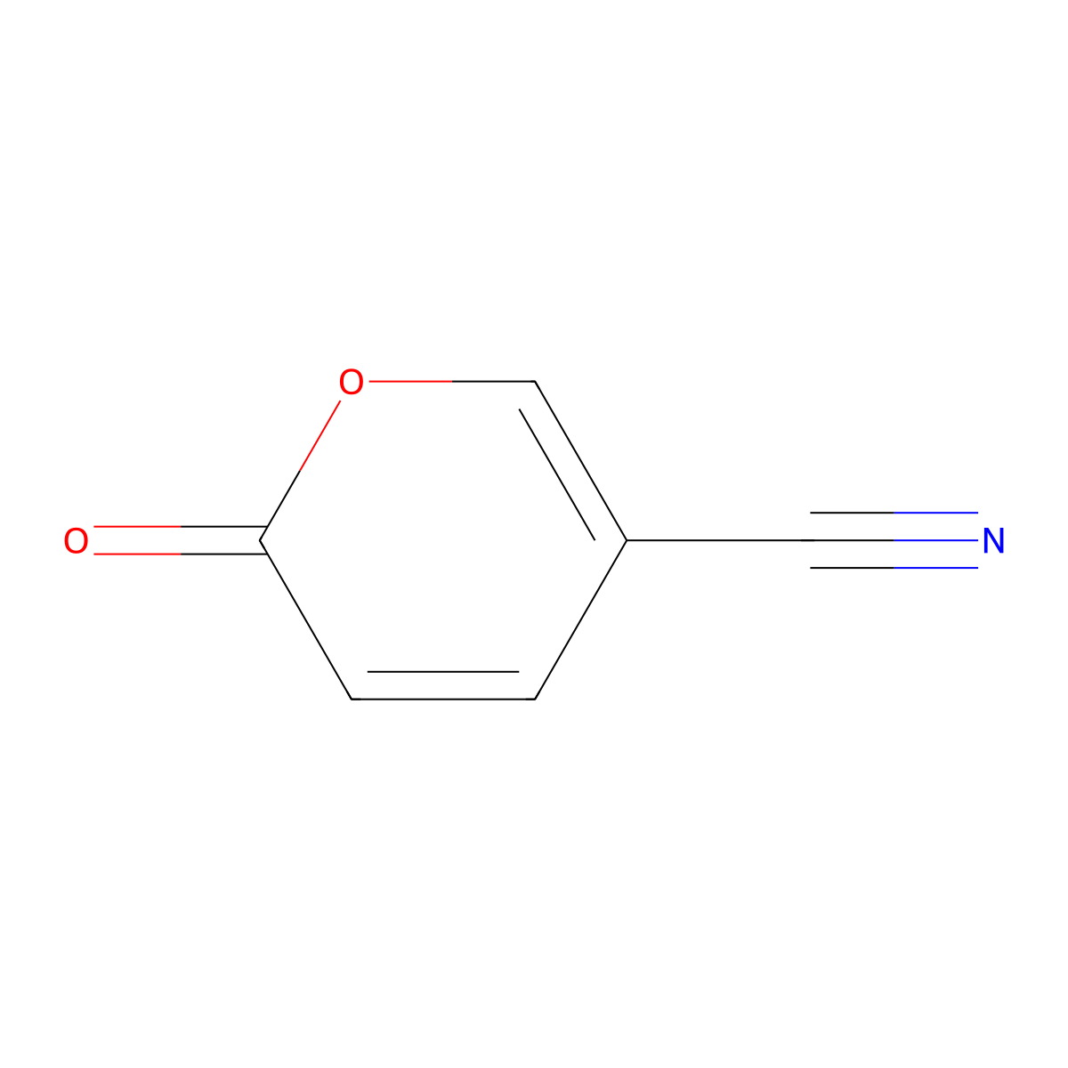 2-oxo-2H-pyran-5-carbonitrile molecular structure, CAS 129660-12-4