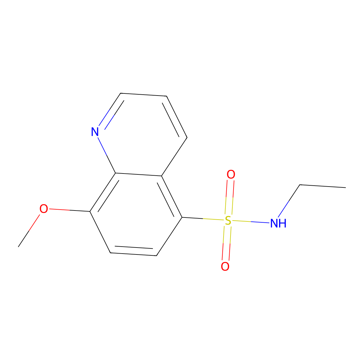 N-ethyl-8-methoxyquinoline-5-sulfonamide molecular structure, CAS 129660-45-3