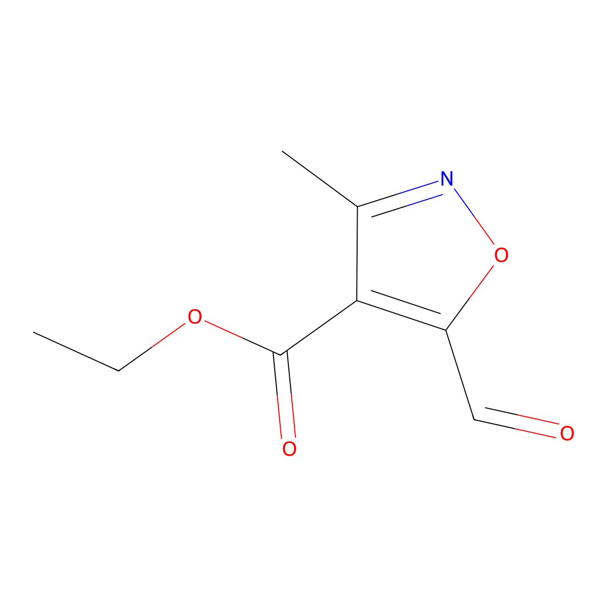 Ethyl 5-formyl-3-methylisoxazole-4-carboxylate molecular structure, CAS 129663-12-3