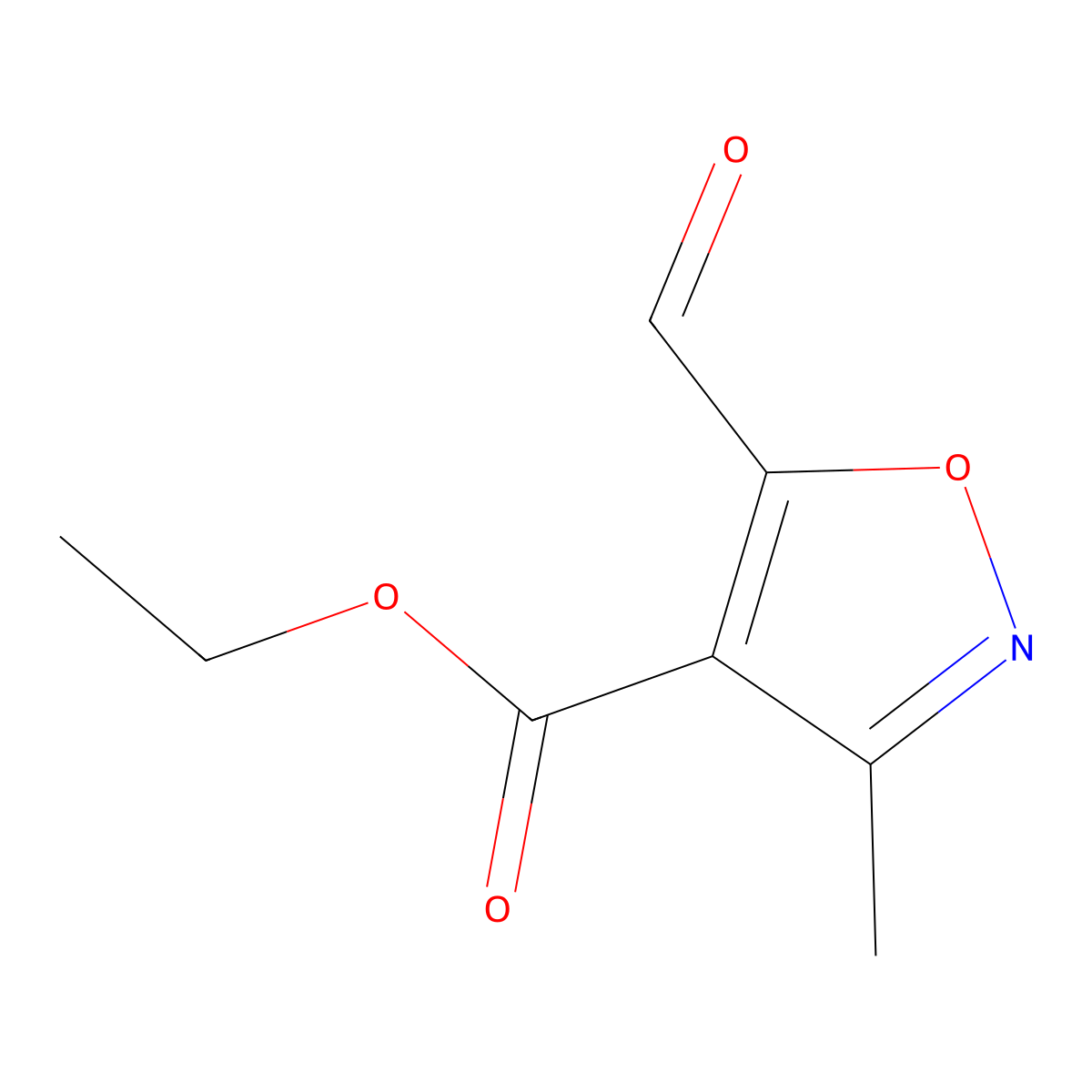 Ethyl 5-formyl-3-methylisoxazole-4-carboxylate molecular structure, CAS 129663-12-3