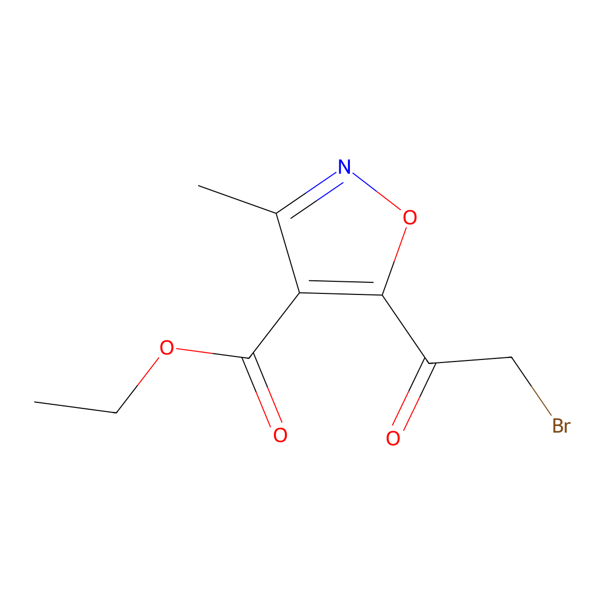 Ethyl 5-(2-bromoacetyl)-3-methylisoxazole-4-carboxylate molecular structure, CAS 129663-20-3