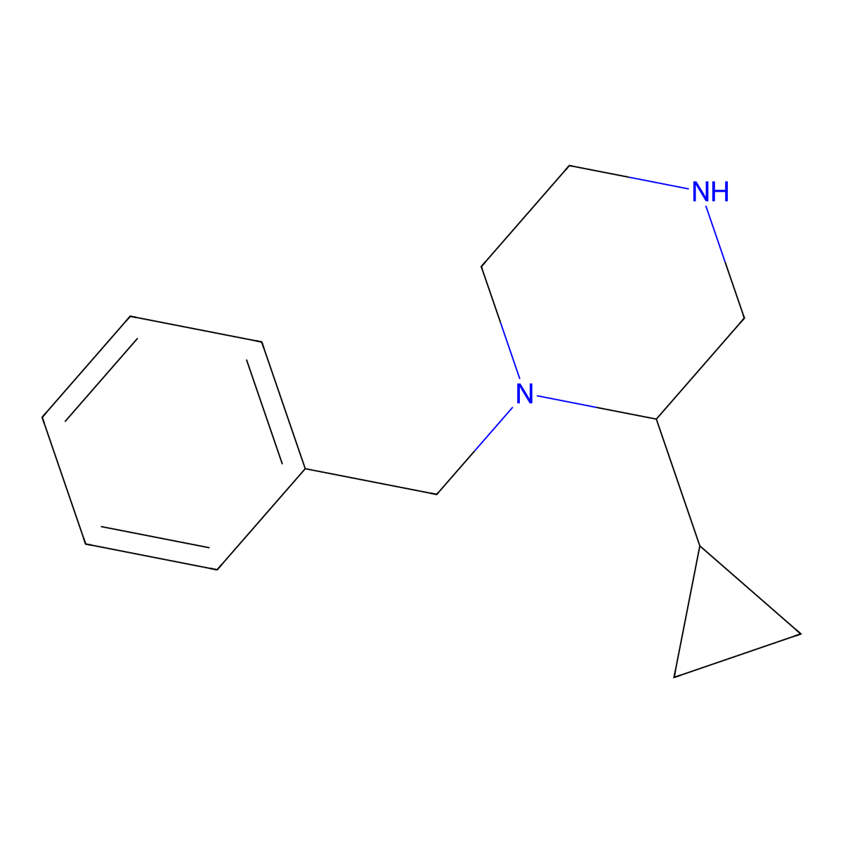 1-Benzyl-2-cyclopropylpiperazine molecular structure, CAS 1296673-24-9