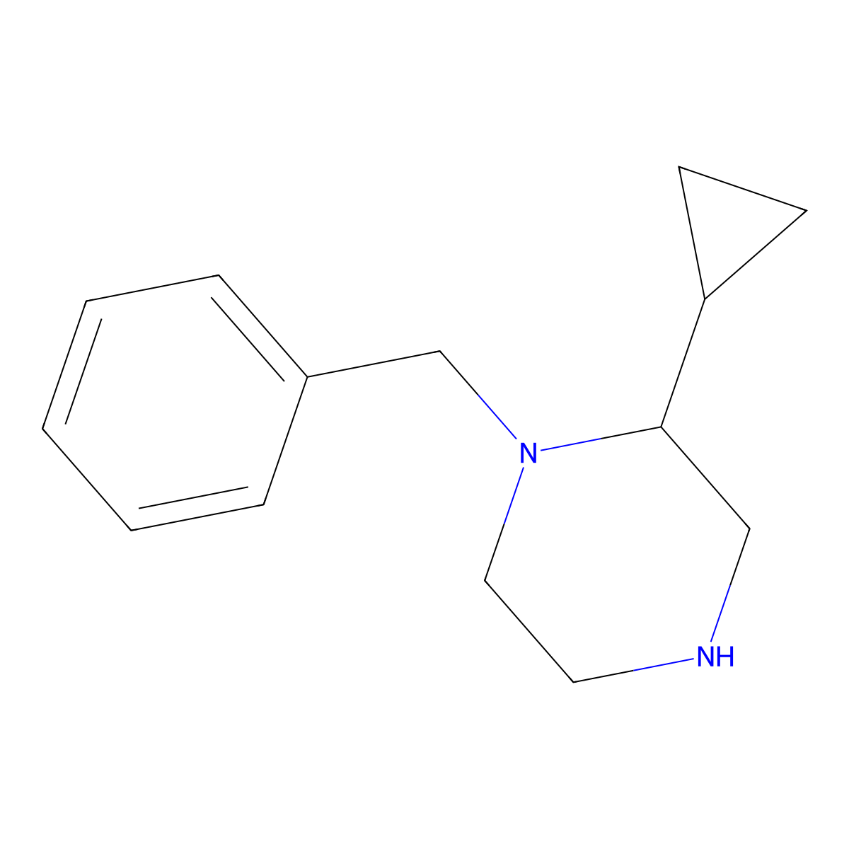 1-Benzyl-2-cyclopropylpiperazine molecular structure, CAS 1296673-24-9