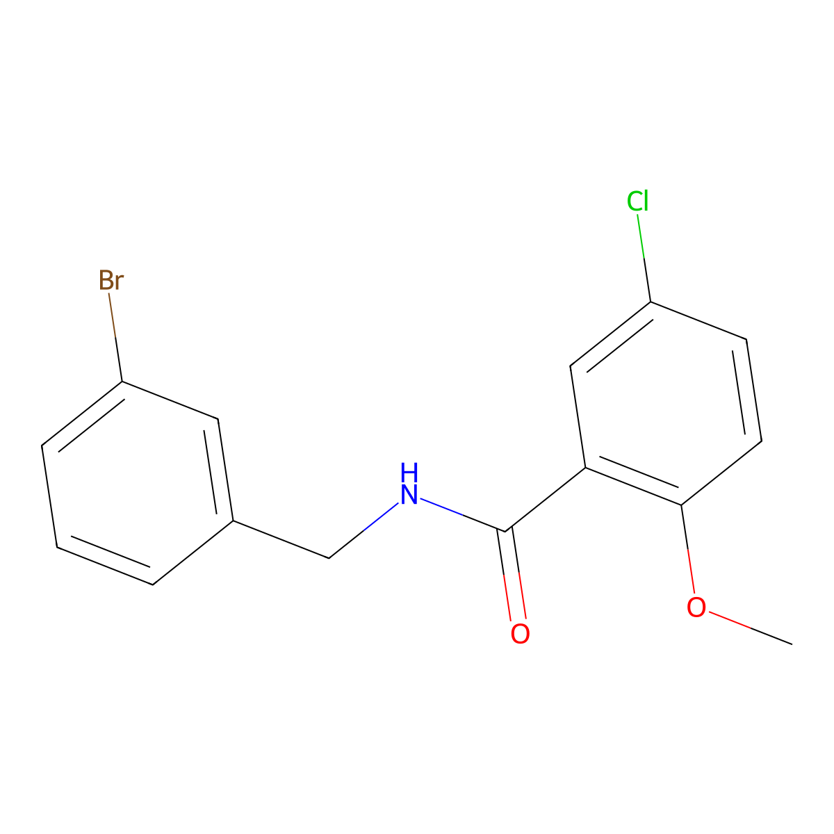 N-(3-bromobenzyl)-5-chloro-2-methoxybenzamide molecular structure, CAS 1296718-90-5
