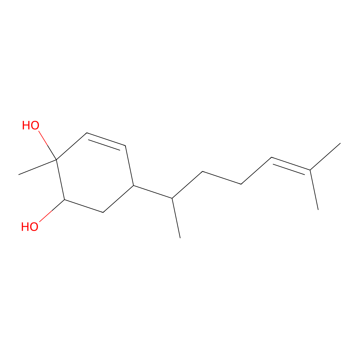 2,3-Dihydroxybisabola-4,10-diene molecular structure, CAS 129673-87-6