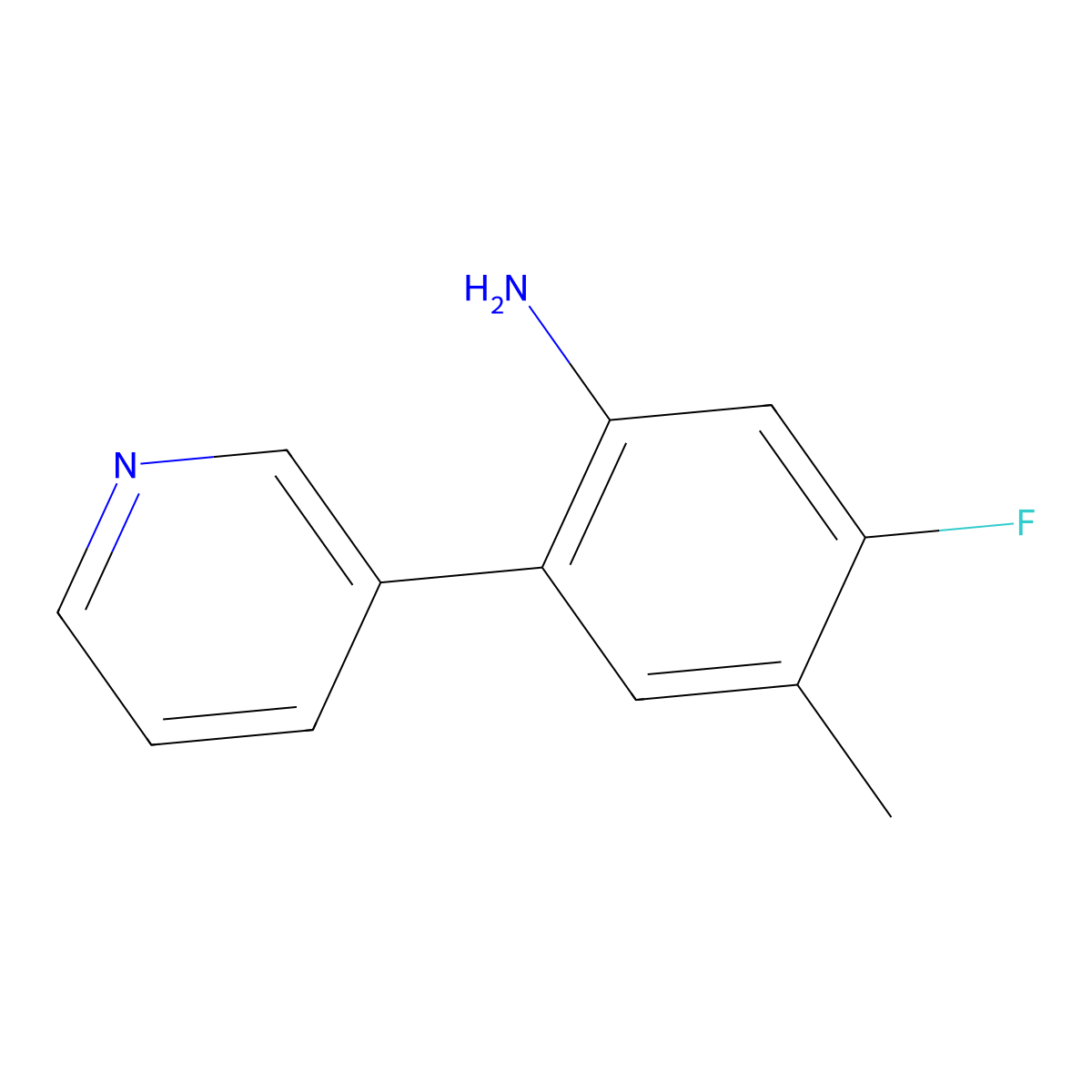 5-Fluoro-4-methyl-2-(pyridin-3-yl)aniline molecular structure, CAS 1296770-59-6