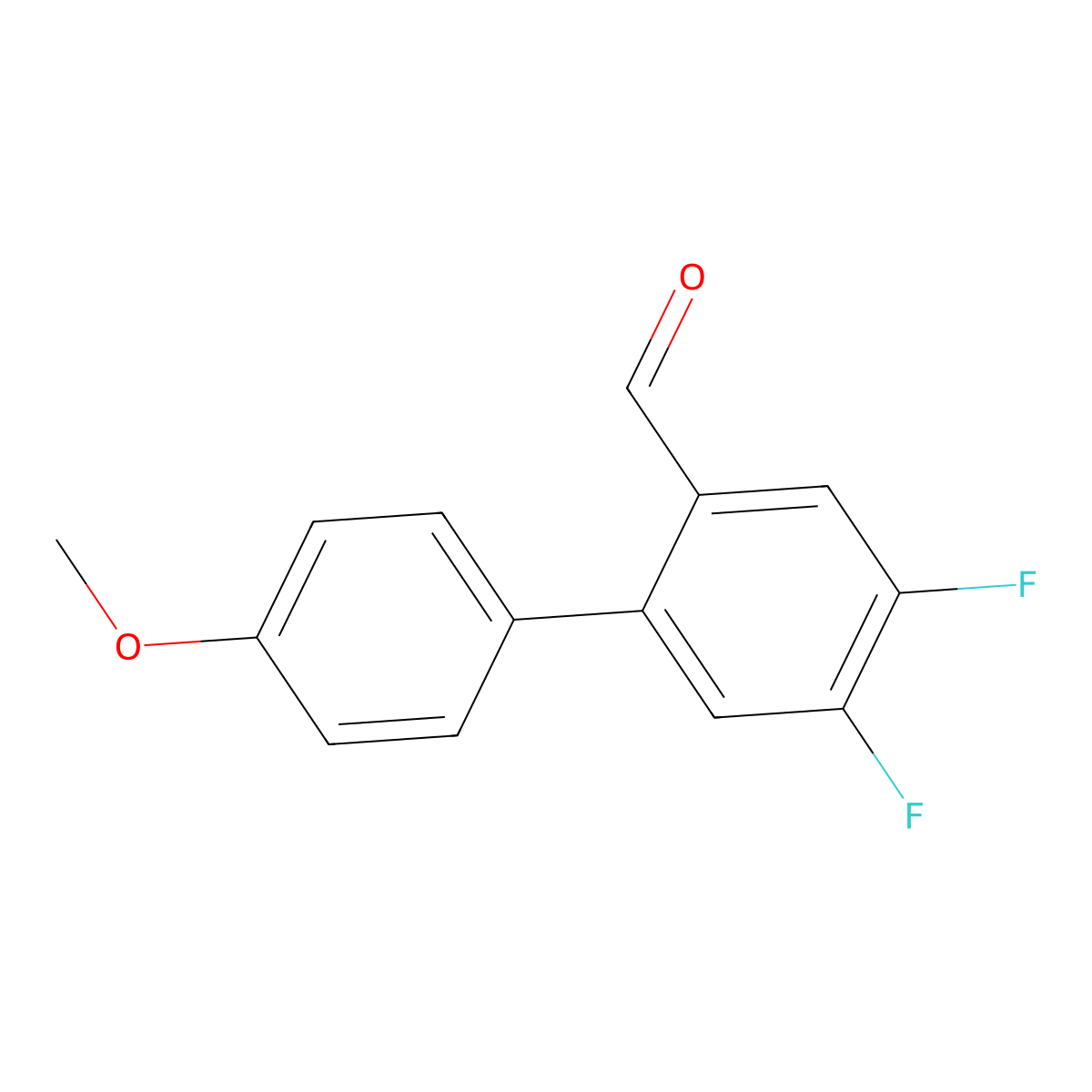 4,5-Difluoro-4'-methoxy[1,1'-biphenyl]-2-carboxaldehyde molecular structure, CAS 1296863-54-1