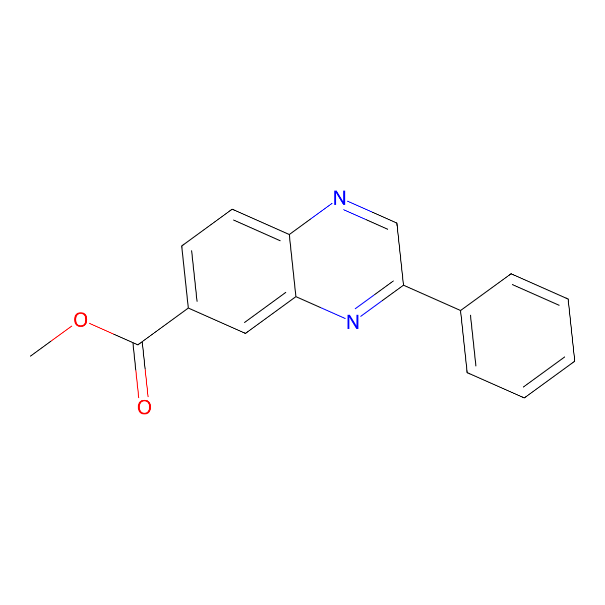 Methyl 3-phenylquinoxaline-6-carboxylate molecular structure, CAS 1296867-31-6