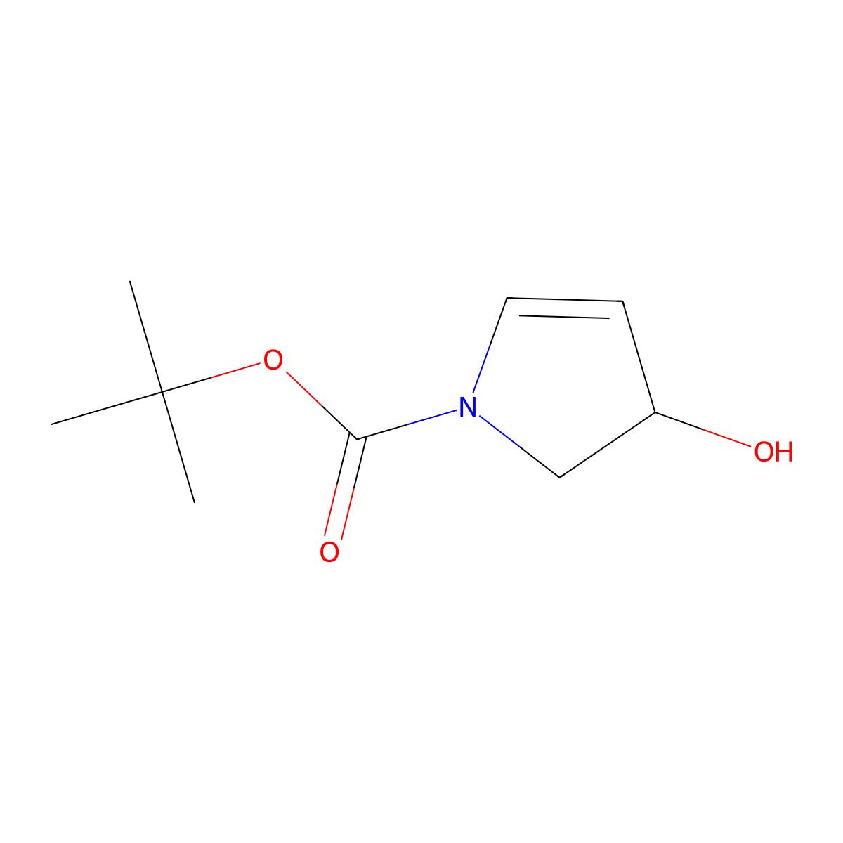 tert-butyl 3-hydroxy-2,3-dihydro-1H-pyrrole-1-carboxylate molecular structure, CAS 1296883-41-4