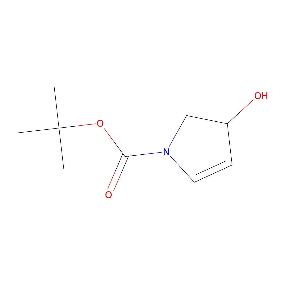 tert-butyl 3-hydroxy-2,3-dihydro-1H-pyrrole-1-carboxylate molecular structure, CAS 1296883-41-4