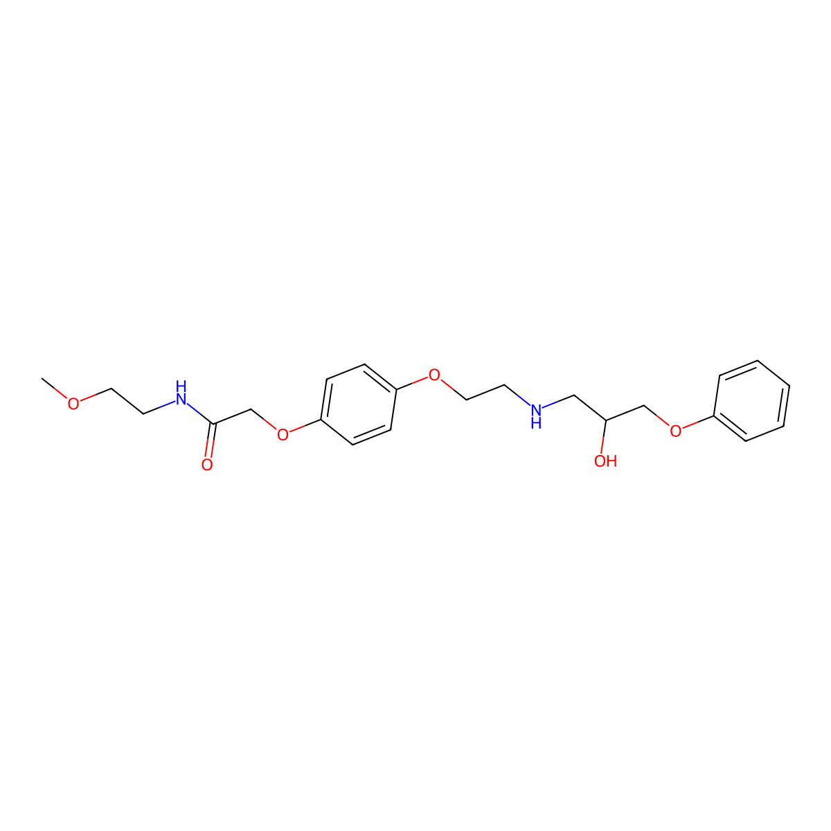2-(4-(2-(((2S)-2-Hydroxy-3-phenoxypropyl)amino)ethoxy)phenoxy)-N-(2-methoxyethyl)acetamide molecular structure, CAS 129689-30-1