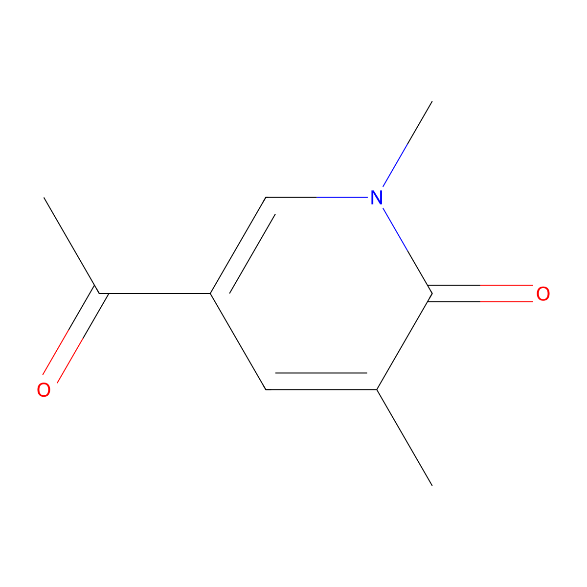 5-Acetyl-1,3-dimethylpyridin-2(1H)-one molecular structure, CAS 129689-53-8