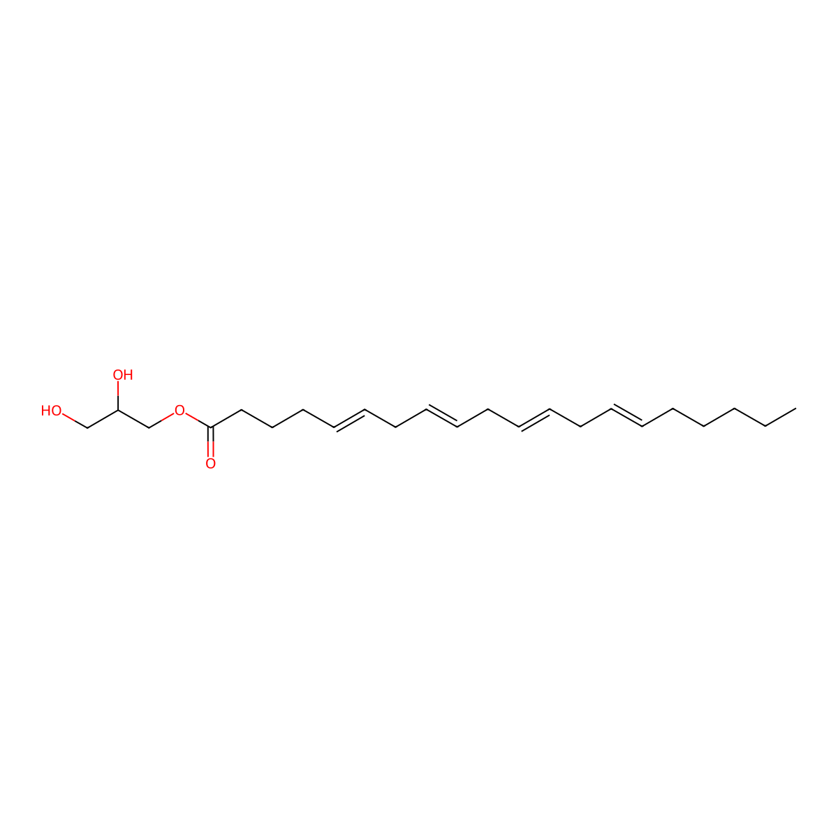 1-Arachidonoyl Glycerol molecular structure, CAS 129691-05-0