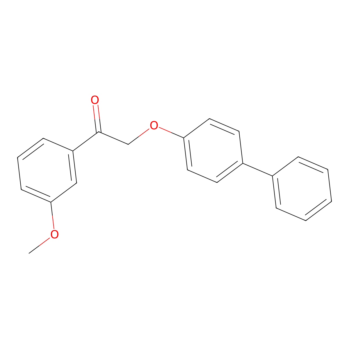1-(3-Methoxyphenyl)-2-(4-phenylphenoxy)ethanone molecular structure, CAS 129691-51-6