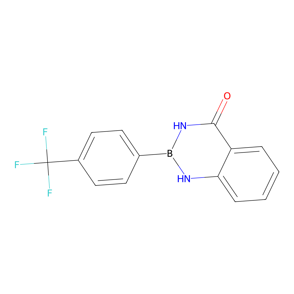 2-(4-(Trifluoromethyl)phenyl)-2,3-dihydrobenzo[d][1,3,2]diazaborinin-4(1H)-one molecular structure, CAS 1296939-19-9