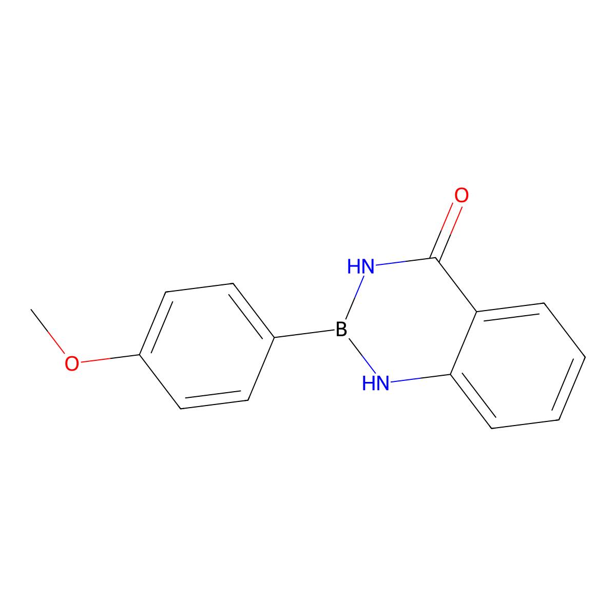 2-(4-Methoxyphenyl)-2,3-dihydrobenzo[d][1,3,2]diazaborinin-4(1H)-one molecular structure, CAS 1296939-20-2