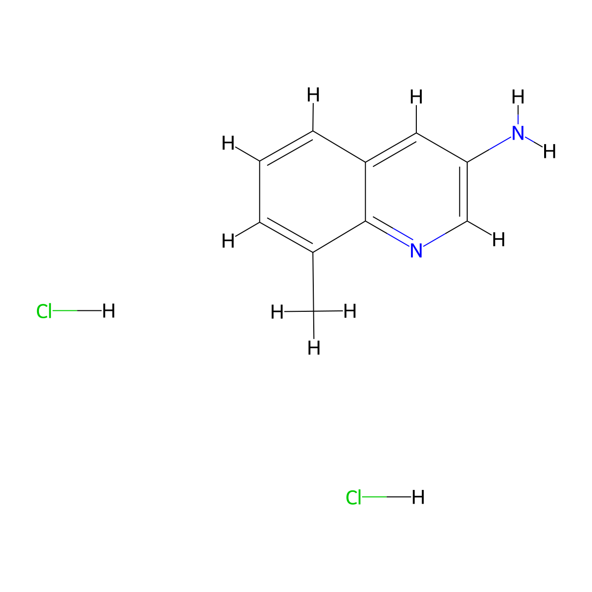 8-Methylquinolin-3-amine dihydrochloride molecular structure, CAS 1296950-65-6