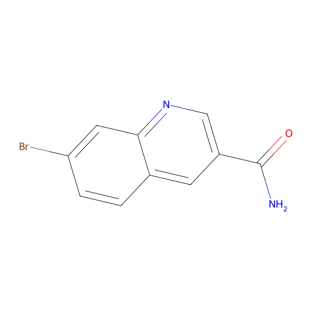7-Bromoquinoline-3-carboxamide molecular structure, CAS 1296950-66-7