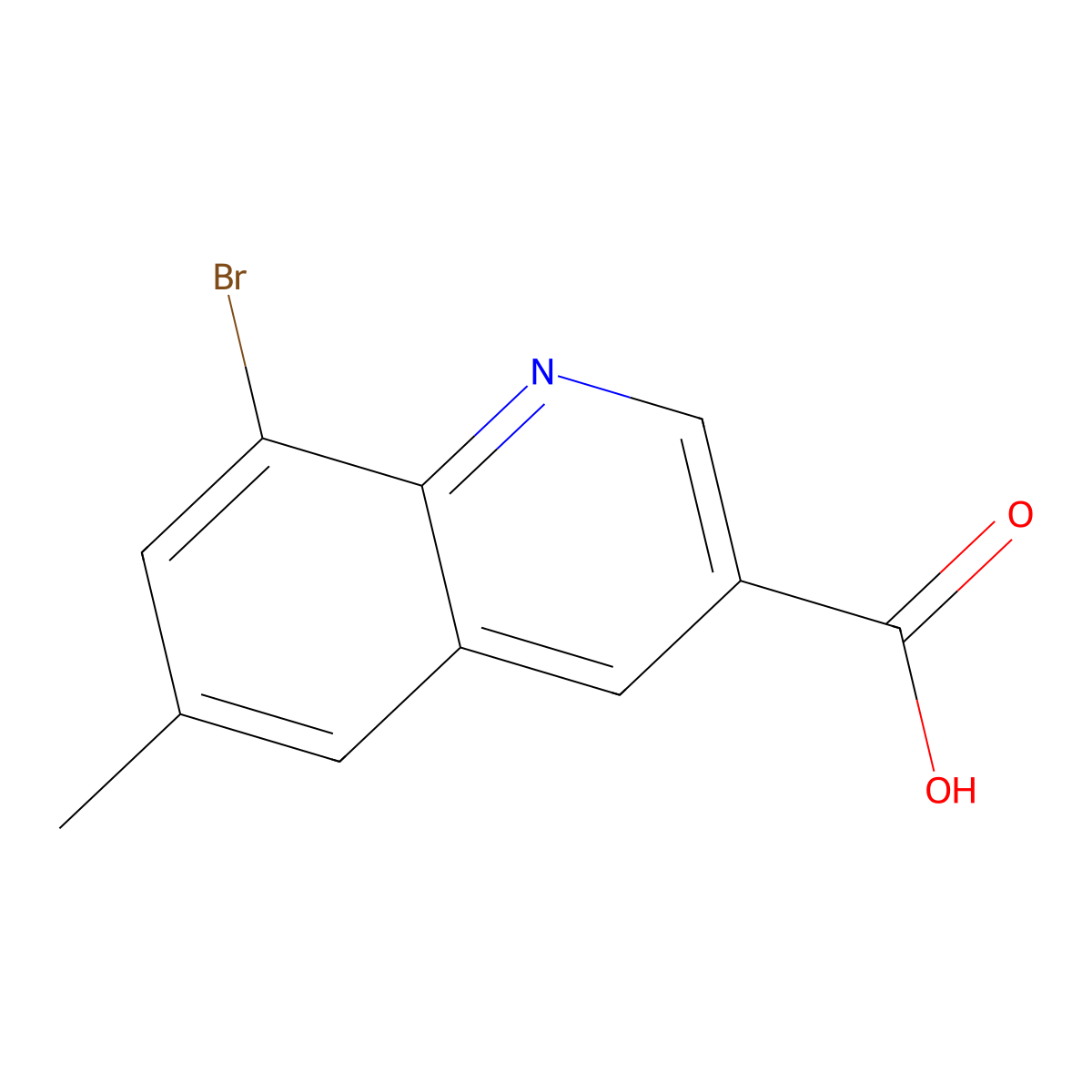8-Bromo-6-methylquinoline-3-carboxylic acid molecular structure, CAS 1296950-68-9