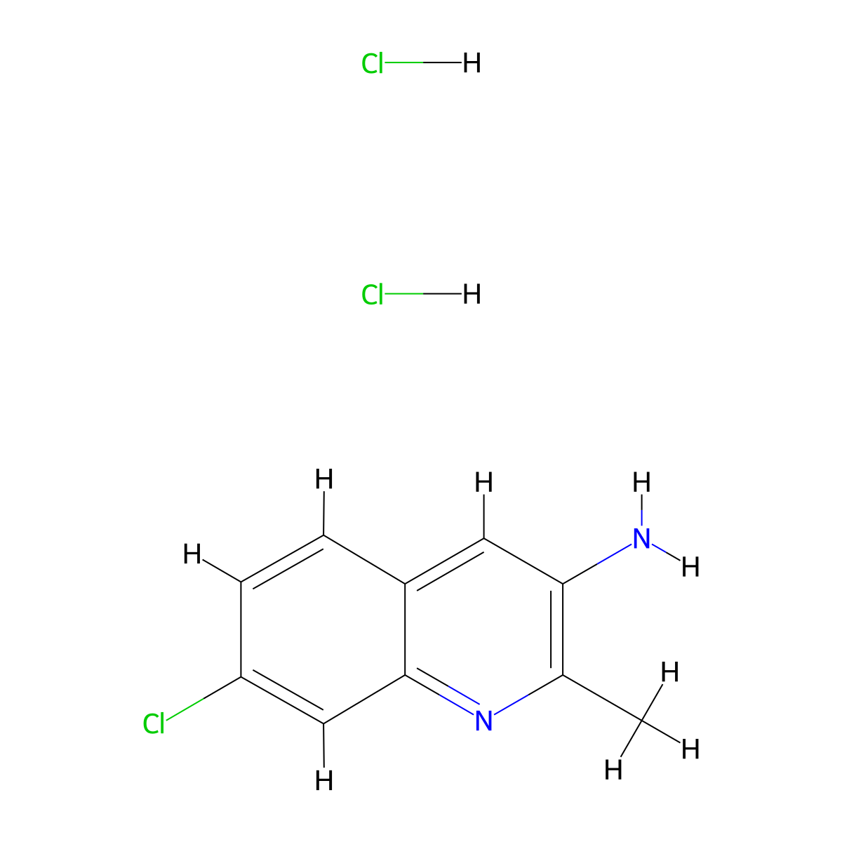 3-Amino-7-chloro-2-methylquinoline Dihydrochloride molecular structure, CAS 1296950-72-5