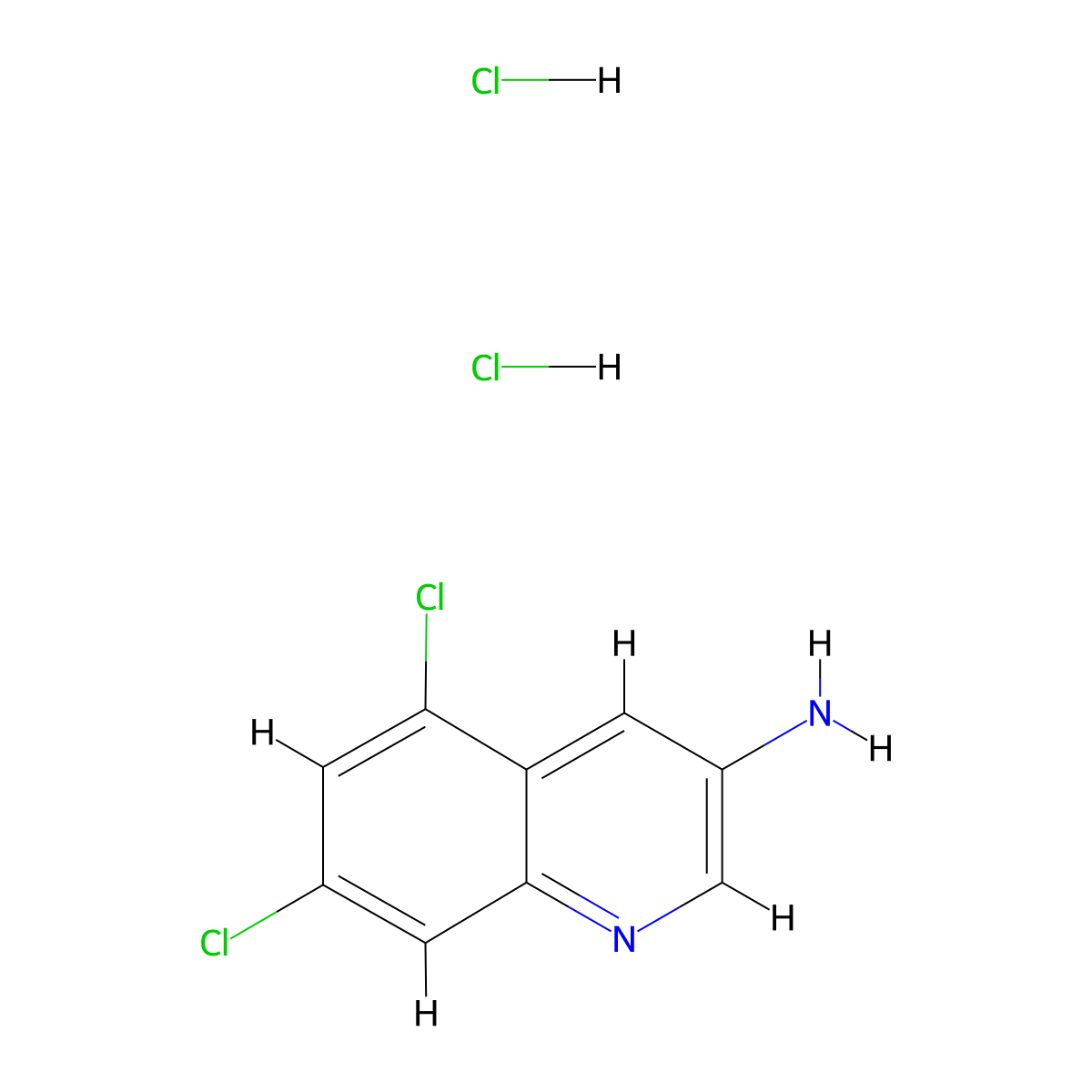 3-Amino-5,7-dichloroquinoline Dihydrochloride molecular structure, CAS 1296950-84-9