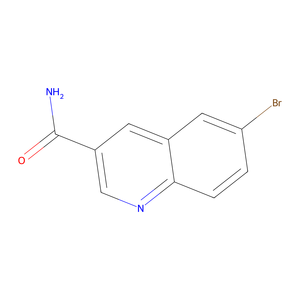 6-Bromoquinoline-3-carboxamide molecular structure, CAS 1296950-96-3