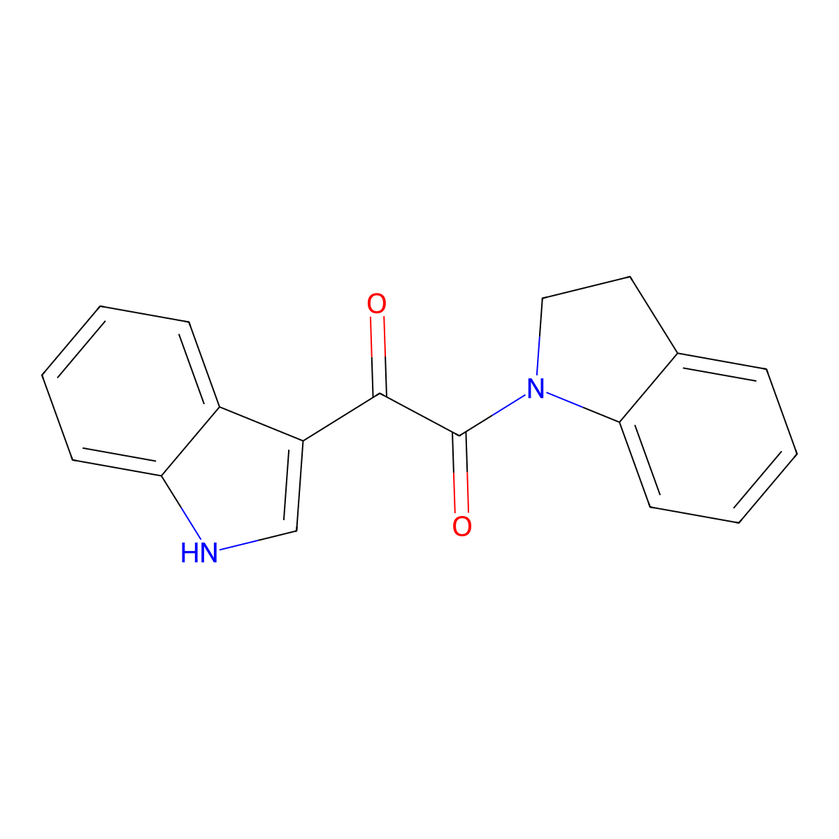 1-(1H-indol-3-yl)-2-(indolin-1-yl)ethane-1,2-dione molecular structure, CAS 129697-28-5