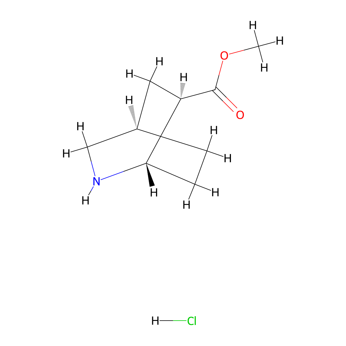 Methyl (1S,4R,6R)-2-azabicyclo[2.2.2]octane-6-carboxylate hydrochloride molecular structure, CAS 129704-51-4