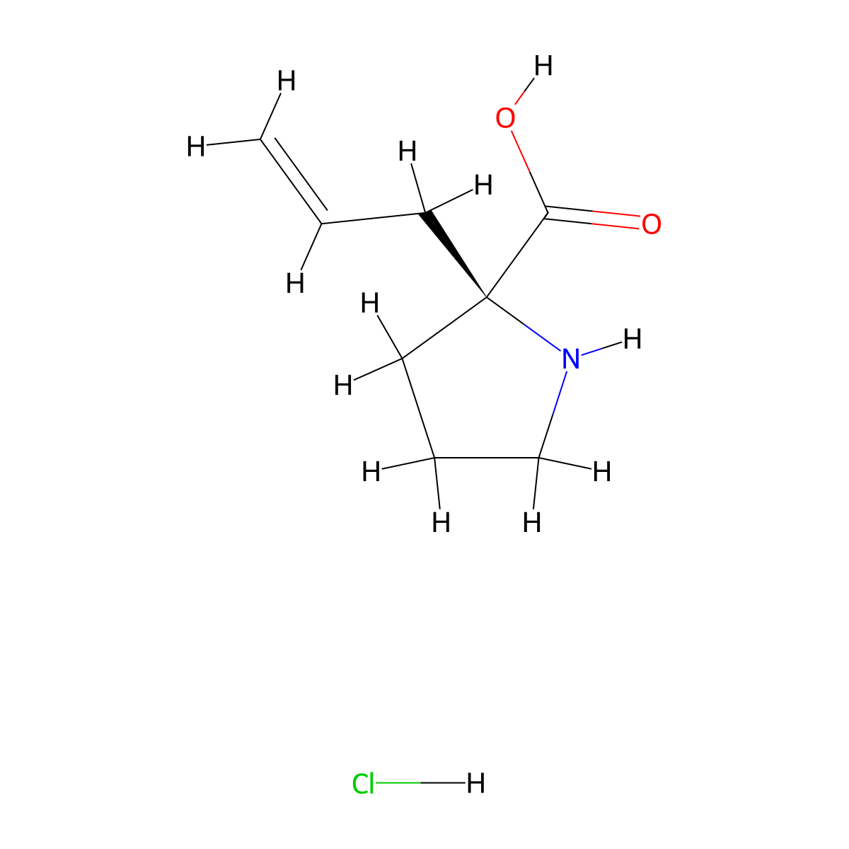 (S)-alpha-Allyl-proline hydrochloride molecular structure, CAS 129704-91-2