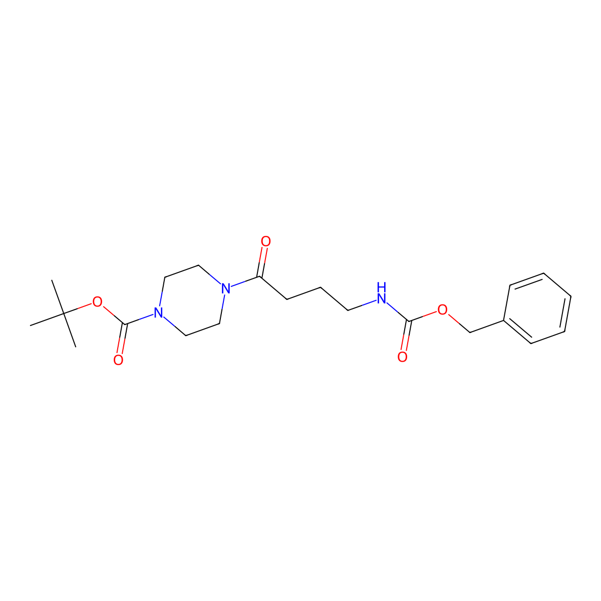 Tert-butyl 4-(4-(((benzyloxy)carbonyl)amino)butanoyl)piperazine-1-carboxylate molecular structure, CAS 1297124-11-8