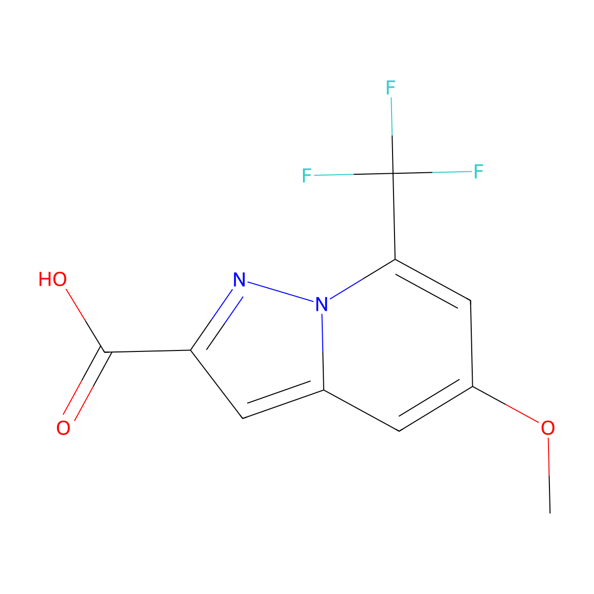 5-Methoxy-7-(trifluoromethyl)pyrazolo[1,5-A]pyridine-2-carboxylic acid molecular structure, CAS 1297136-82-3