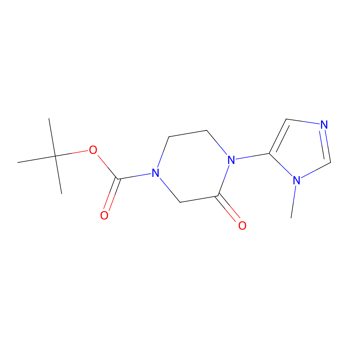 Tert-butyl 4-(1-methyl-1H-imidazol-5-YL)-3-oxopiperazine-1-carboxylate molecular structure, CAS 1297139-86-6