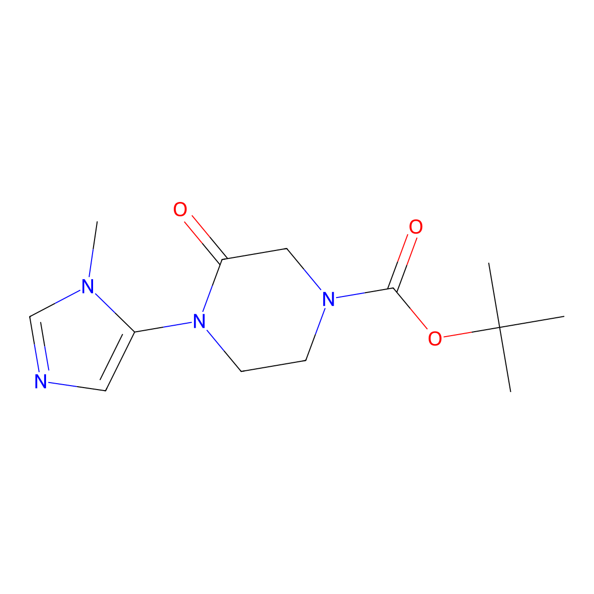 Tert-butyl 4-(1-methyl-1H-imidazol-5-YL)-3-oxopiperazine-1-carboxylate molecular structure, CAS 1297139-86-6