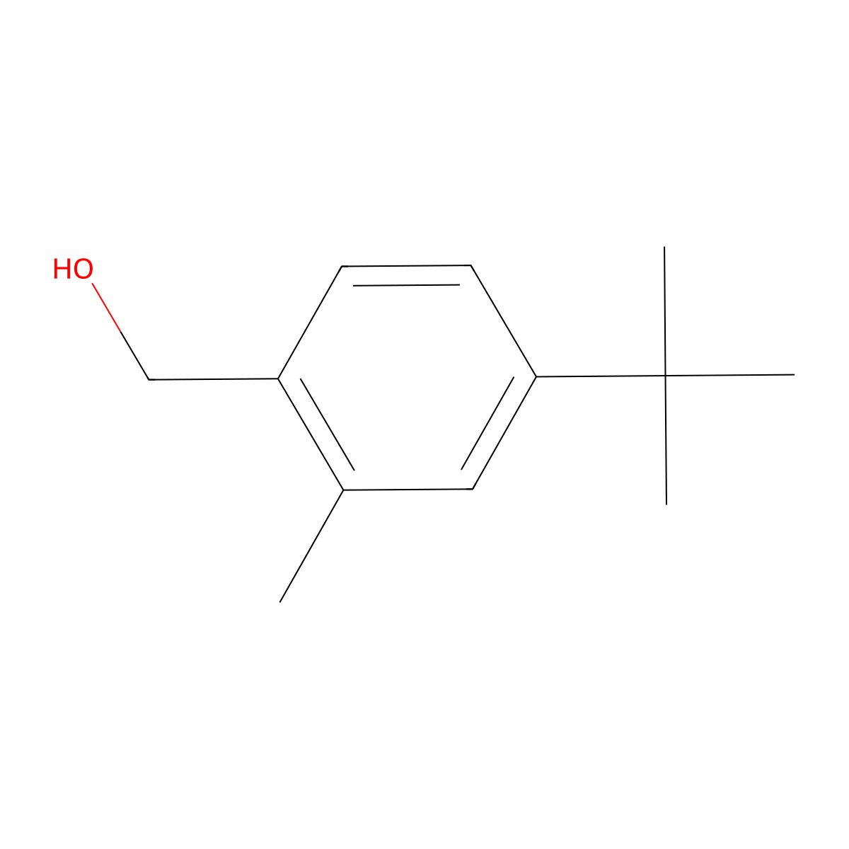 Benzenemethanol, 4-(1,1-dimethylethyl)-2-methyl- molecular structure, CAS 129716-12-7
