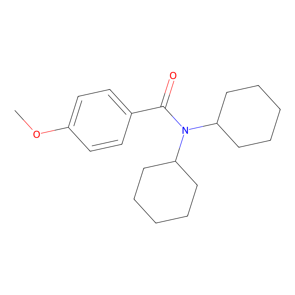 N,N-dicyclohexyl-4-methoxybenzamide molecular structure, CAS 129721-53-5